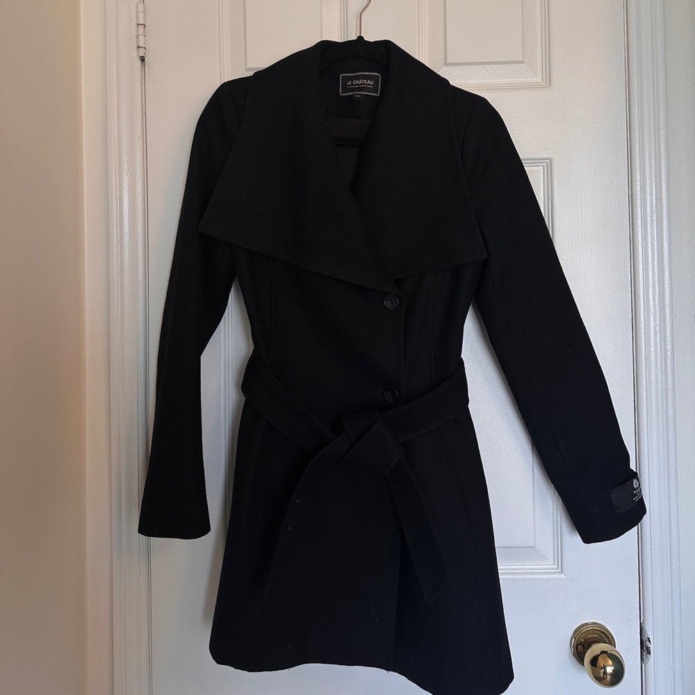 Le Chateau Black Wool Double Breasted Coat